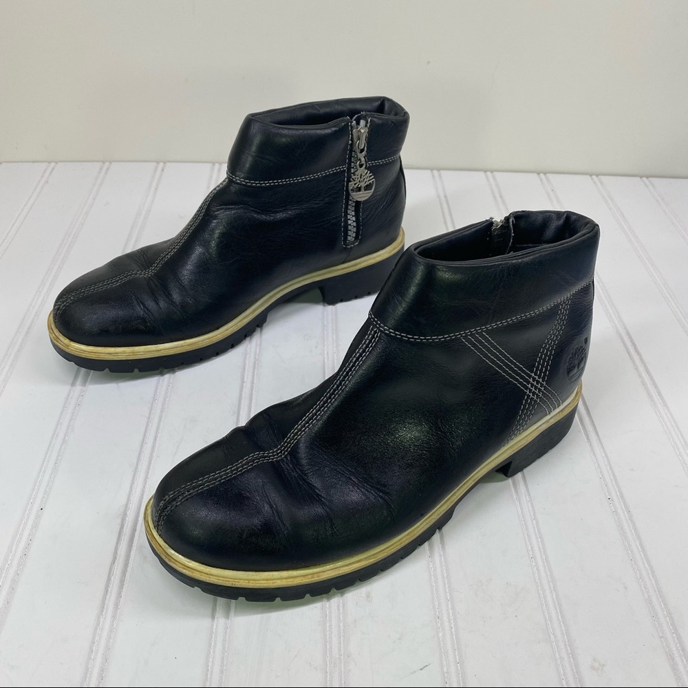 Timberland black leather ankle boots